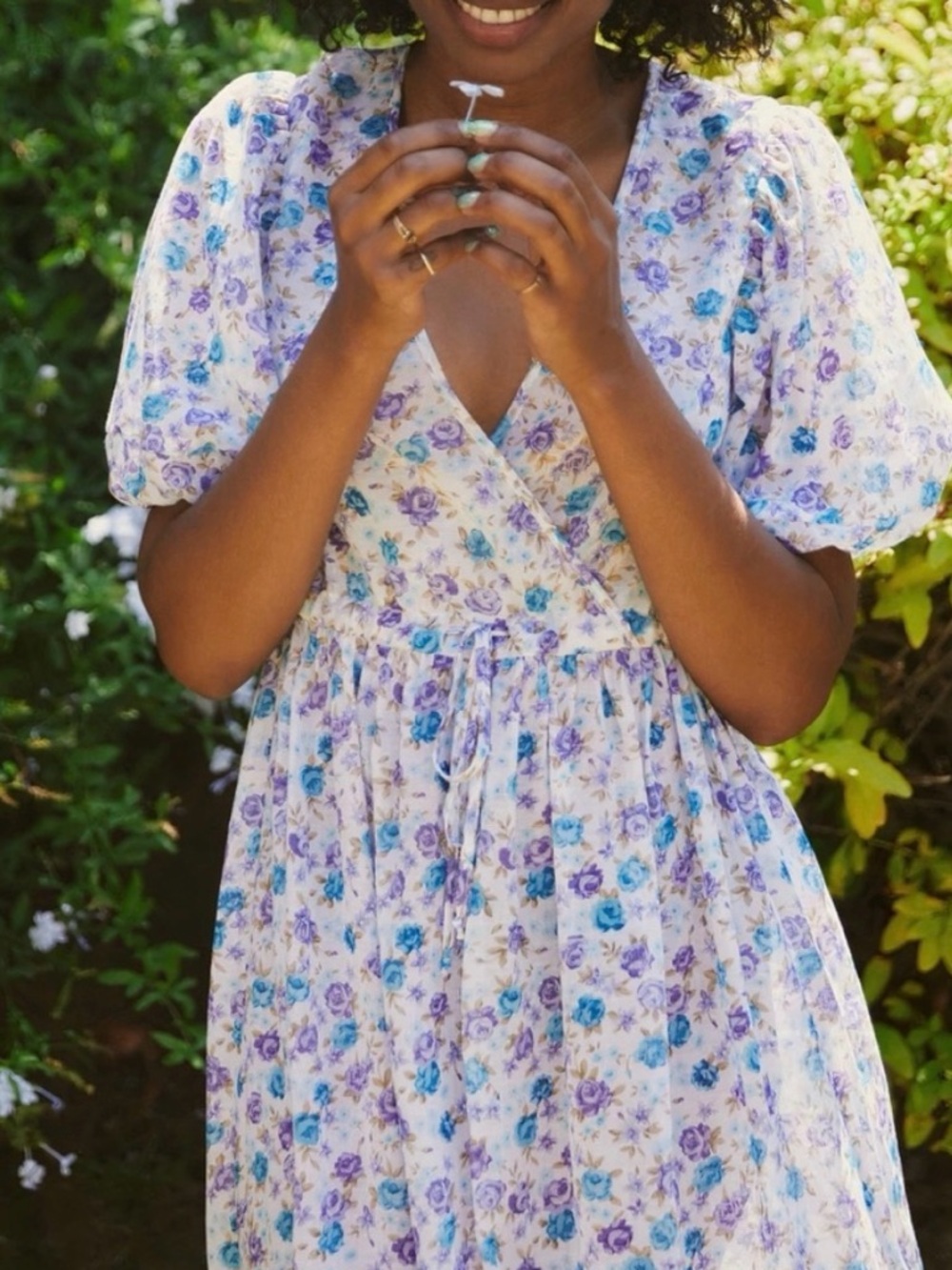 Christy Dawn White Floral Maxi Dress with Blue and Purple Print - Picture 2 of 13